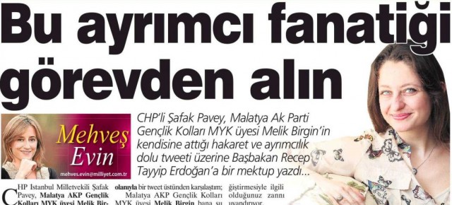 "BAŞBAKANA AÇIK MEKTUP; Ayrımcı Fanatiği Görevden Alın "